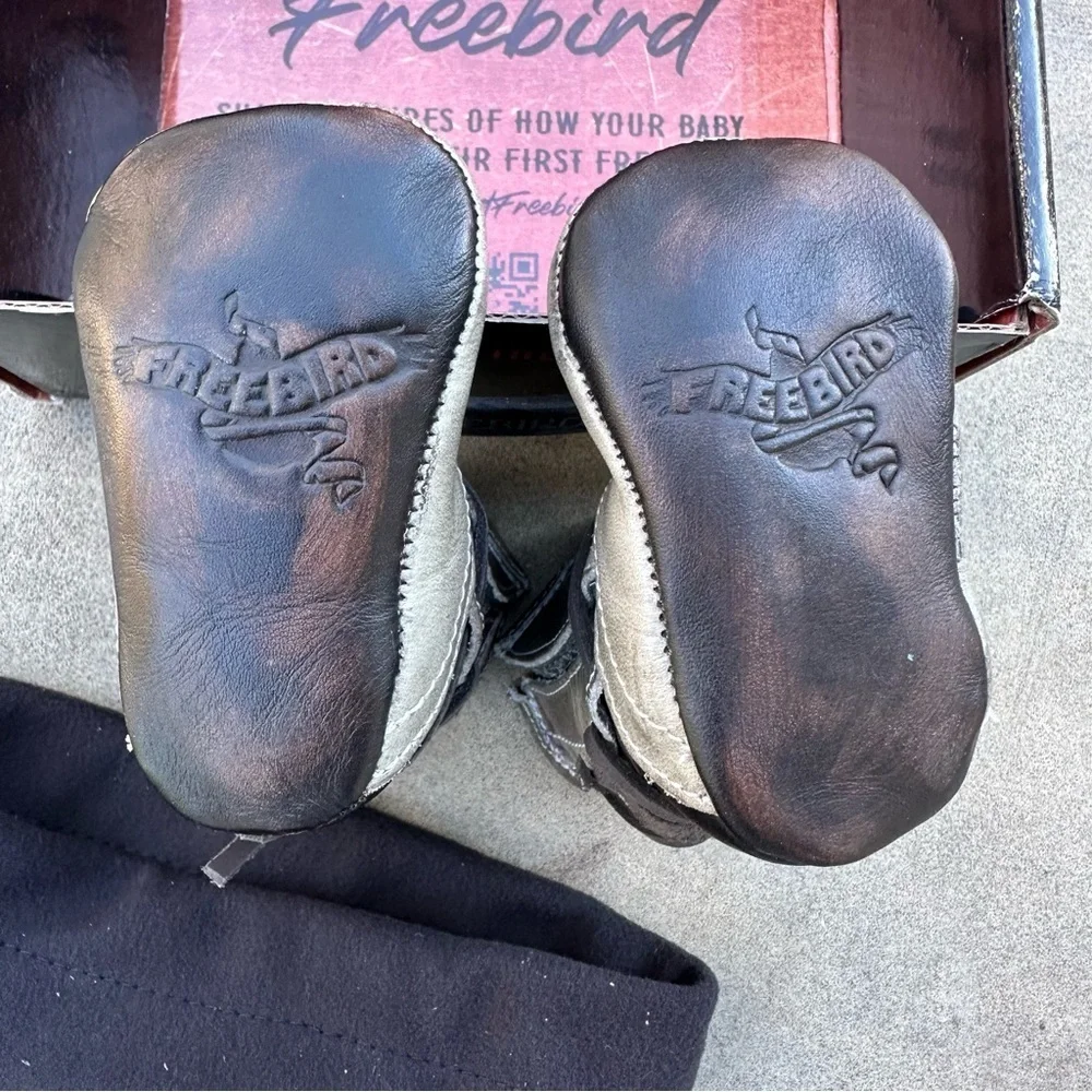 Freebird Baby Coal Booties Stone Size 0 (0-3 months) Just Like Mom's NEW